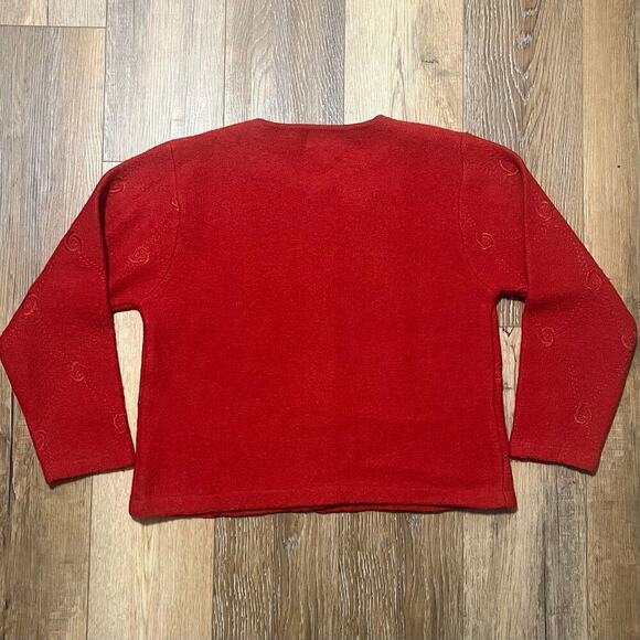 Vintage Tally Ho 100% Wool Button Down Cardigan Sweater Women's Sm Embroidered - Picture 3 of 5
